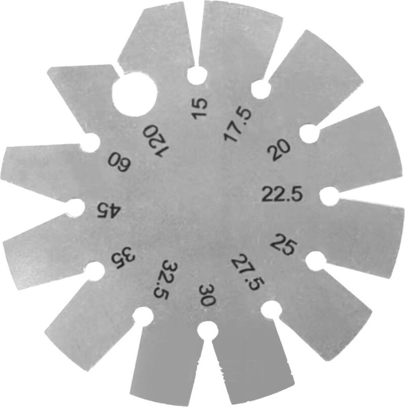 Winkellehrenschablone, Axtwinkellehre aus Edelstahl, Winkelsucher für runde Fasenlehren für Holzbearbeitungsklingen, Mei...