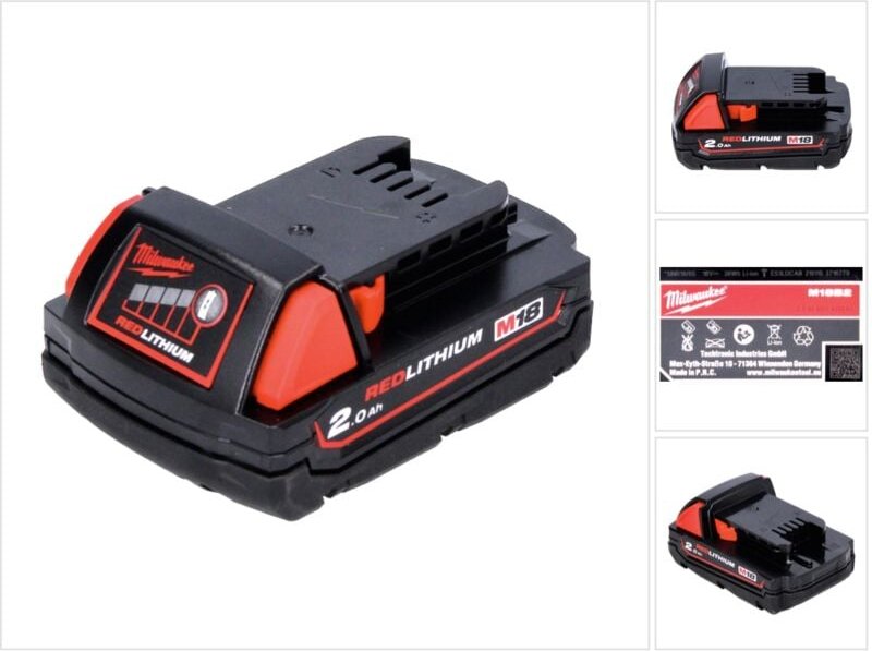 Milwaukee M18 B2 Akku 18 V / 2,0 Ah / 2000 mAh RED Li-Ion ( 4932430062 )