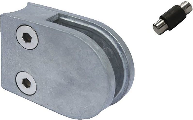 ECONOMY Glasklemmbeschlag Mod. 22 für Rundrohr 42,4 mm, rund 63 x 45 x 28mm,Zink