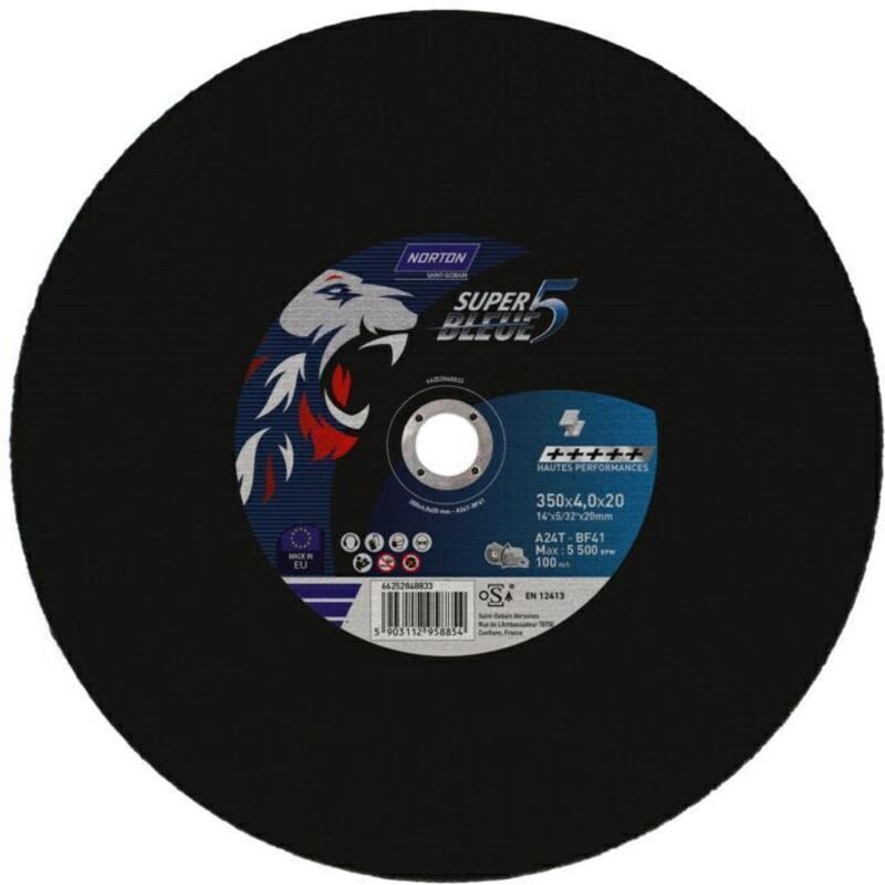Norton - Metalltrennscheibe T-BF41, 350 x 4,0 x 20 mm, kompatibel mit Stihl, präziser Schnitt, hohe Festigkeit, ideal fü...