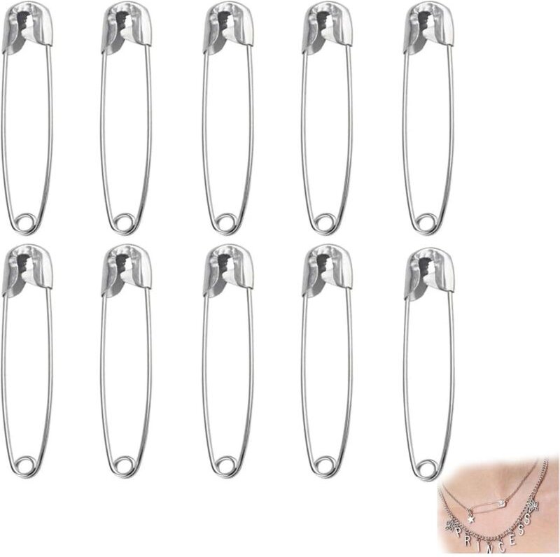 Bluedeer - Sicherheitsnadeln 10 Stück 38mm Safety Pins für Kunsthandwerk, Nähen, Schmuckherstellung, Heimarbeitsplatz, S...