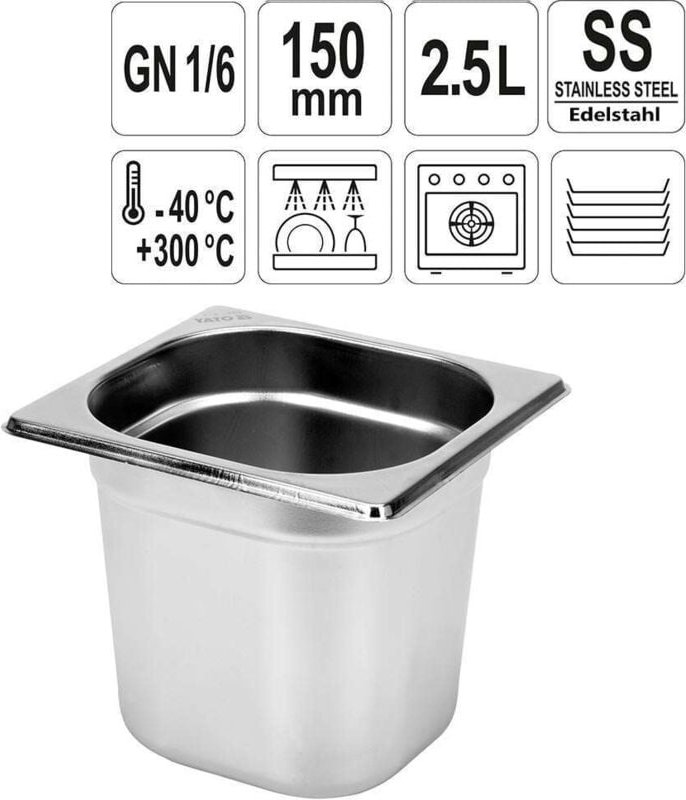 Gastronomischer behälter gn 1/6 150MM