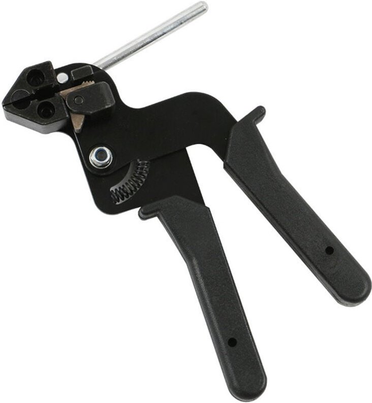 Kabelbinderspanner, 210 x 120 x 12 mm, Metall-Kabelbinderpistole, zum Verriegeln und Schneiden von Edelstahl-Kabelbinder...