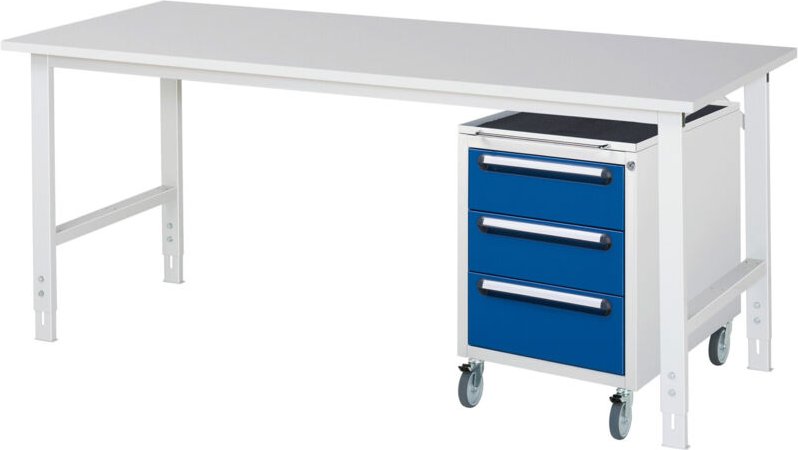 Rau Arbeitstisch Tom höhenverstellbar KM09, B2000xT800xH760-1080mm, M-Platte-22mm