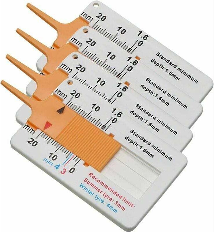 Tiefenmesser, Reifendruckmesser 0-20 mm, 4 Stück