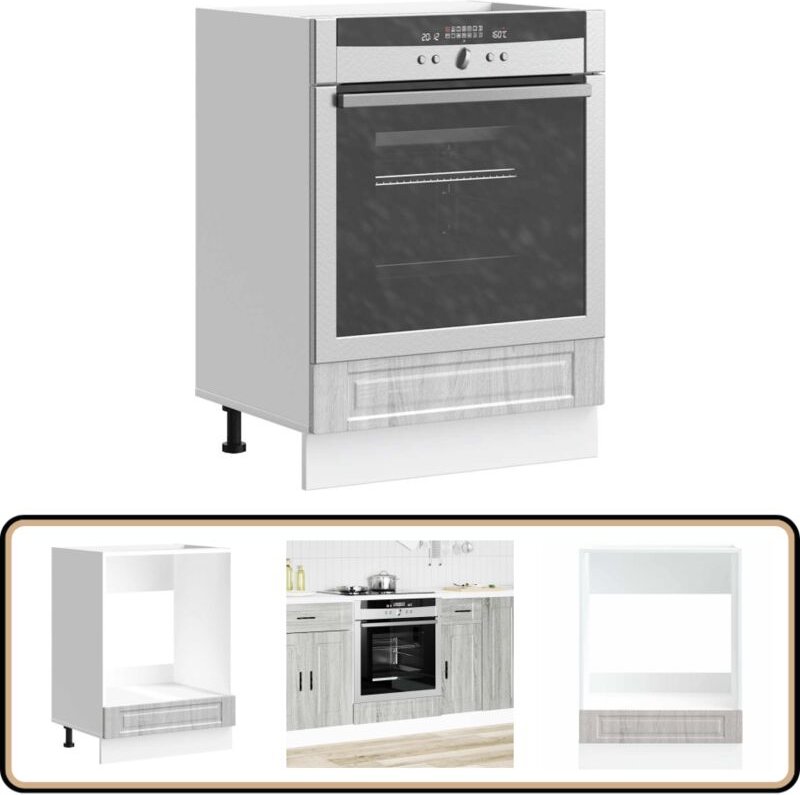 vidaXL Herdumbauschrank Porto Grau Sonoma Holzwerkstoff