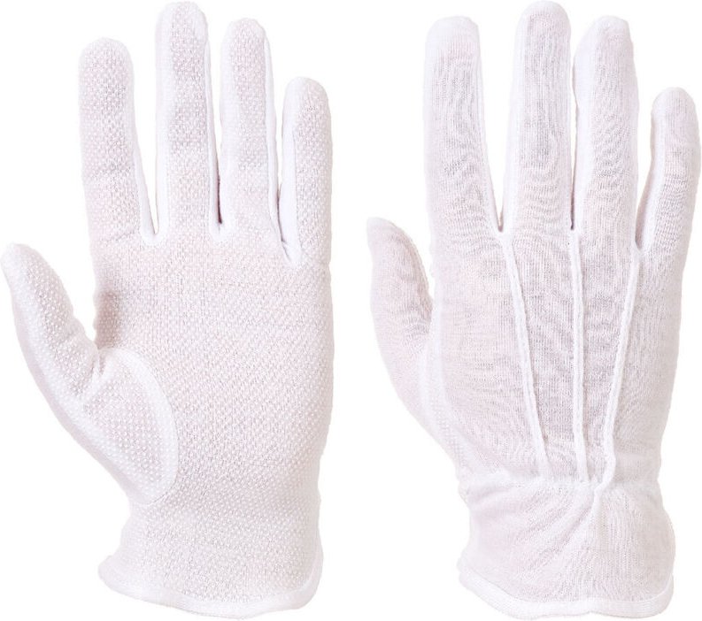 Thumbnail - Mikrodot-Weiße Handschuhe M - Größe 8