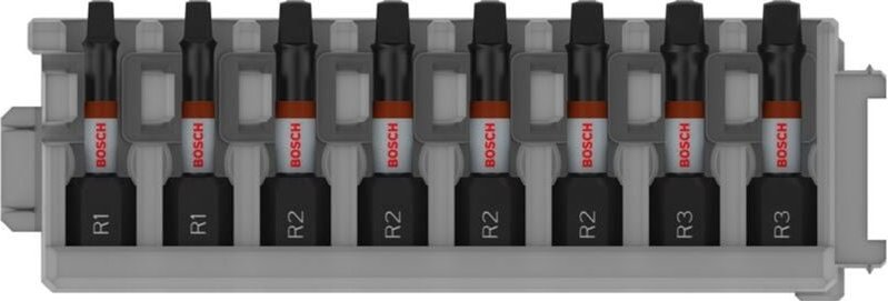 Pro Robertson Impact Bit R1(x2) R2(x4) R3 (x2) 55 mm 8-tlg. - 2608521U58 - Bosch