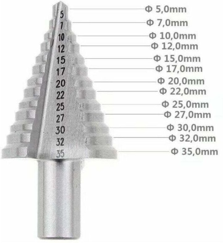 Metallbohrer für Bohrer, Metallbohrer für Bohrer, HSS-Senkerbohrer, konischer Doppelschlitz-Senker-Stufenbohrer (5 mm–35...