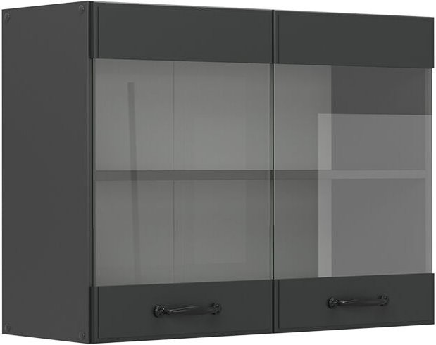 Thumbnail - Vicco - Küchenglashängeschrank R-Line, Anthrazit Landhaus, 80 cm