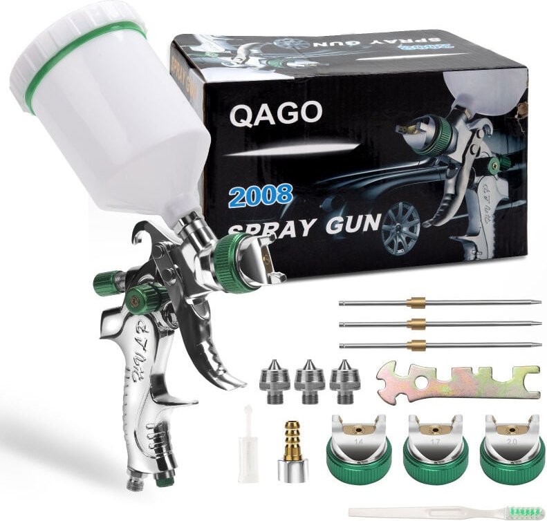 Vingo - swanew hvlp Lackierpistole Die schwerkraftkanone 600ml Profi Spritzpistole 100 ml/min 0.35Mpa 3 Stück