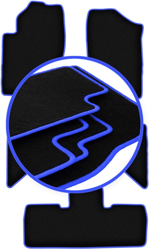 CARLUX-BLUE Autofußmatten für: Nissan Pathfinder 7-Sitzer (vor Facelift) (2005-2010)