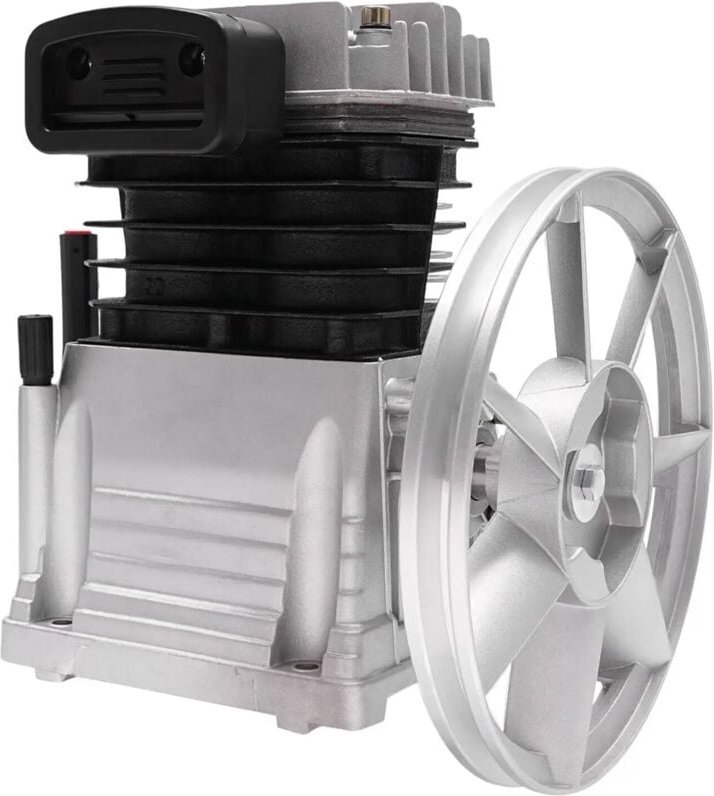 Luftkompressor-Pumpenkopf, 3 hp Luftkompressorkopf mit 2 Zylindern Ölgeschmierter Luftkompressor mit Riemenscheibe Luftk...