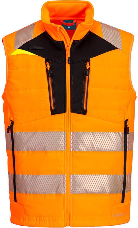 Softshell-Weste Hochsichtbarkeit DX4 Orange/Schwarz M