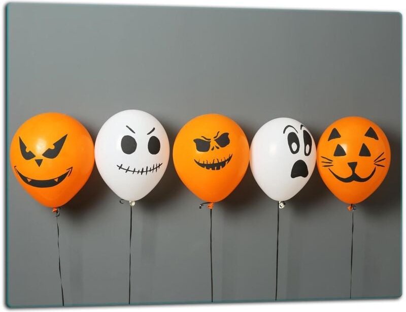 Glasschild Schneidebrett 52x40 Luftballons