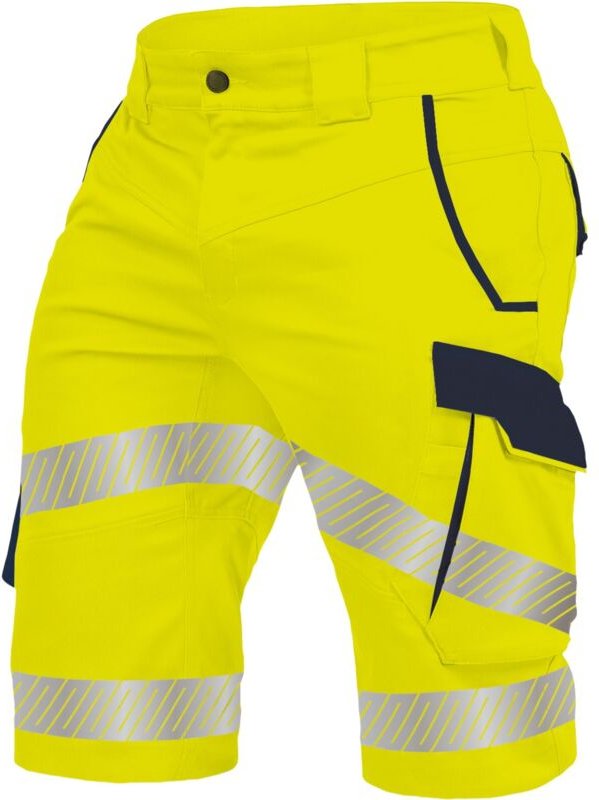 Vizwell - Warnschutz-Shorts Flex-HiVis VWT192 Gr. 56 leuchtgelb/marine