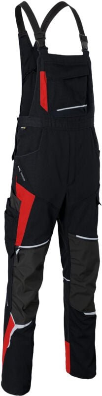 Kübler Latzhose bodyforce 3125 schwarz/mittelrot Gr. 26