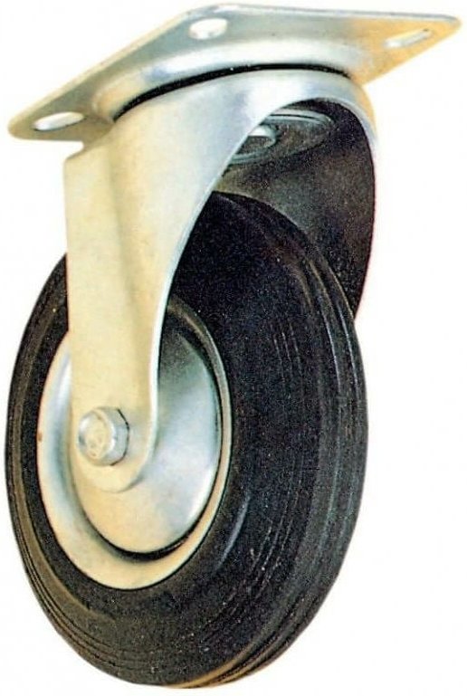 Industrie-Gummirad mit 125 mm Rollenlager und Schwenkplatte