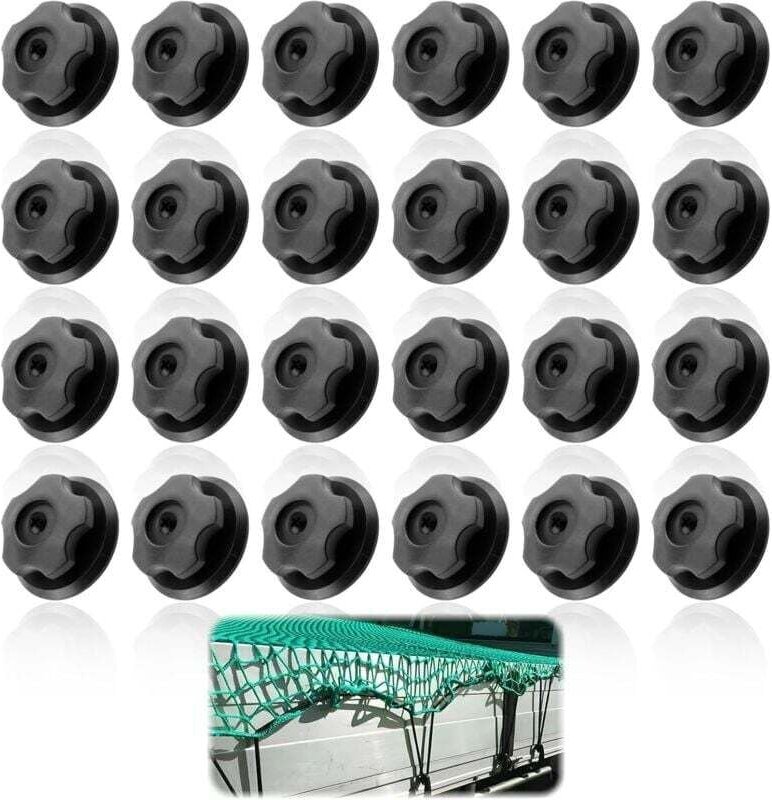 24 Stück Rundbolzen mit Schrauben und Planenknöpfen, ideal zum Befestigen von Anhängernetzen, Planen und leichten Lasten...