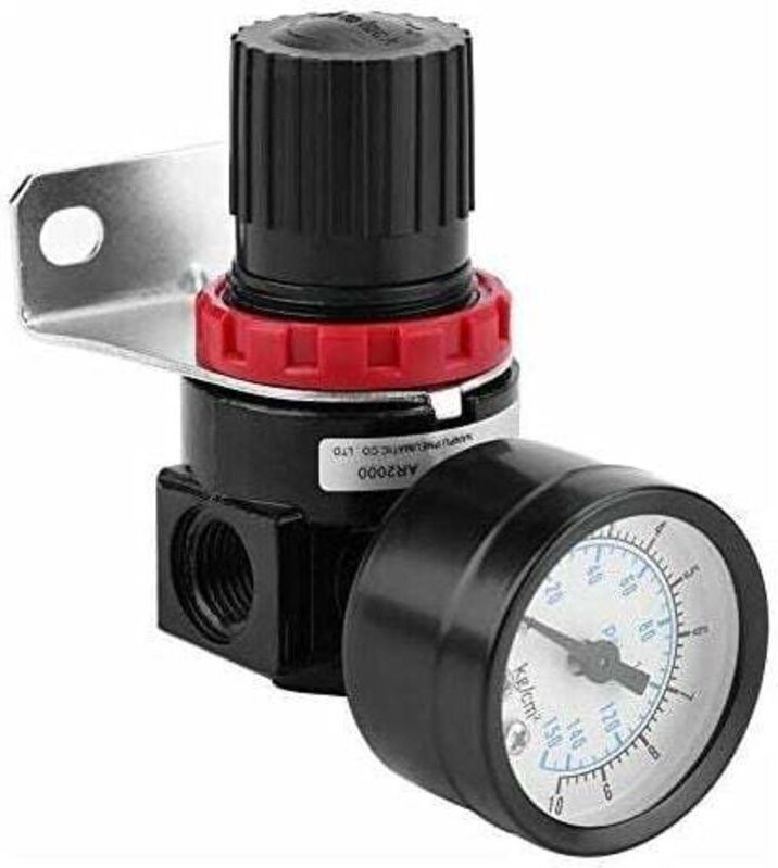 Luftdruckregler, AR2000 G1/4 Luftbetriebener Kompressor mit Manometer, 1/4 Aluminiumlegierung Einstellbares Luftdruckmes...