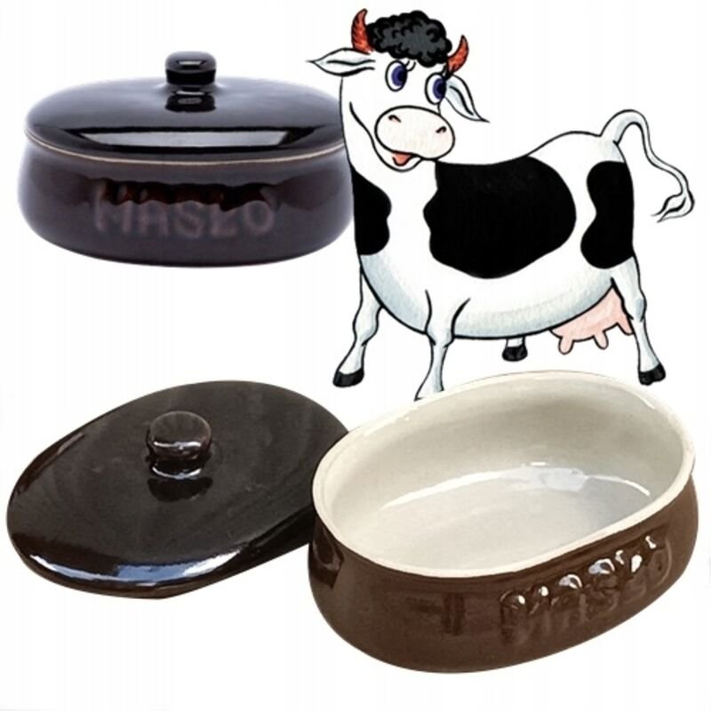 Butterbehälter, 0,5 l, Keramik, 17 cm, Steinzeug, Butterdose mit Deckel