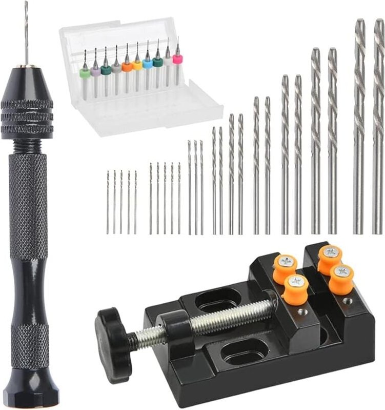 37-teiliges Handbohrer-Set, Mini-Präzisions-Handbohrmaschine, Aluminium, Schnellspannbohrfutter, Bohrer, Senker, Spiralb...