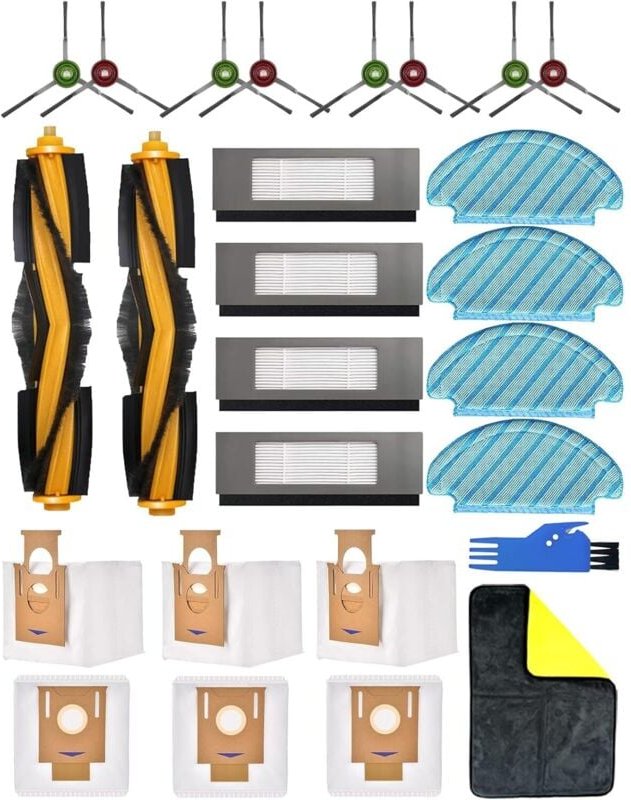 20 Ersatzteile für Ecovacs DEEBOT N10+/N10 Plus, OZMO N8+/N8 Pro+ Zubehörset, T8+/T8 AIVI+/T9+ Zubehörsets: 2 Hauptbürst...