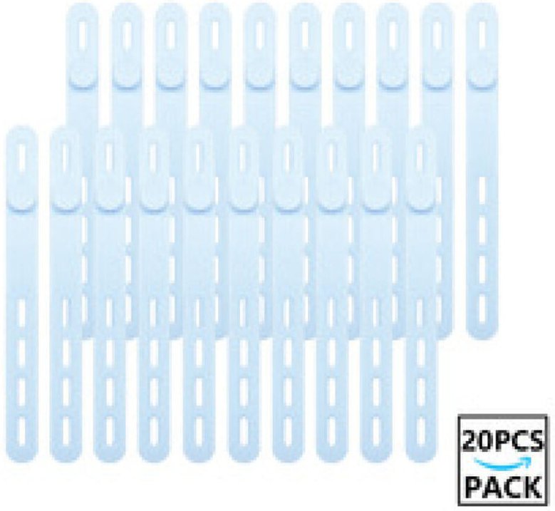 20er-Pack wiederverwendbare, waschbare Kabelbinder aus Silikon mit Verschlussschnalle, verstellbare Befestigungsgurte, h...