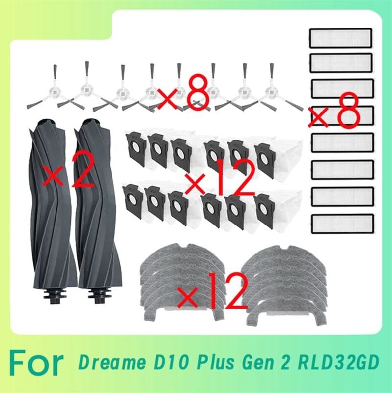 Thumbnail - 42 Stück Hauptseitenbürsten-Moppfilter für D10 Plus Gen 2 RLD32GD