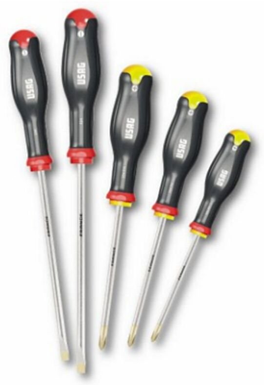 U03240645 324 SH5 Serie von 5 Schraubendrehern mit Schlitz und Phillips Kreuzschlitz - Usag