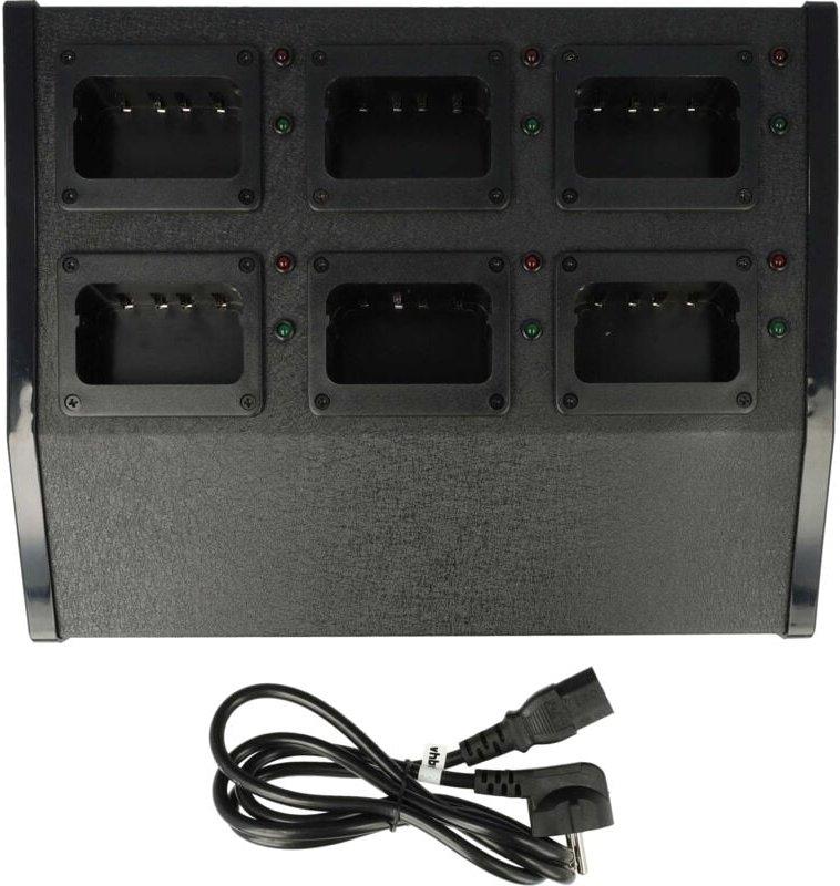 6-fach Ladegerät kompatibel mit Kenwood KNB-21, KNB-20N, KNB-20, KNB-17A, KNB-17, KNB-16A Funkgerät-Akkus - Ladestation,...