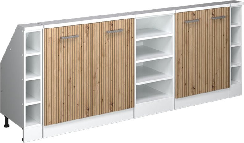 Thumbnail - Dachschrägenschrank-Set Rion, Artisan Eiche/Weiß, 5er Set, Vicco