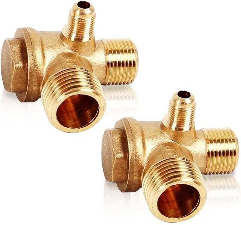 2-teiliges Kompressor-Rückschlagventil, 3-Port-Luftkompressor-Rückschlagventil 20 × 16 × 10 mm für Luftkompressor-Anschl...