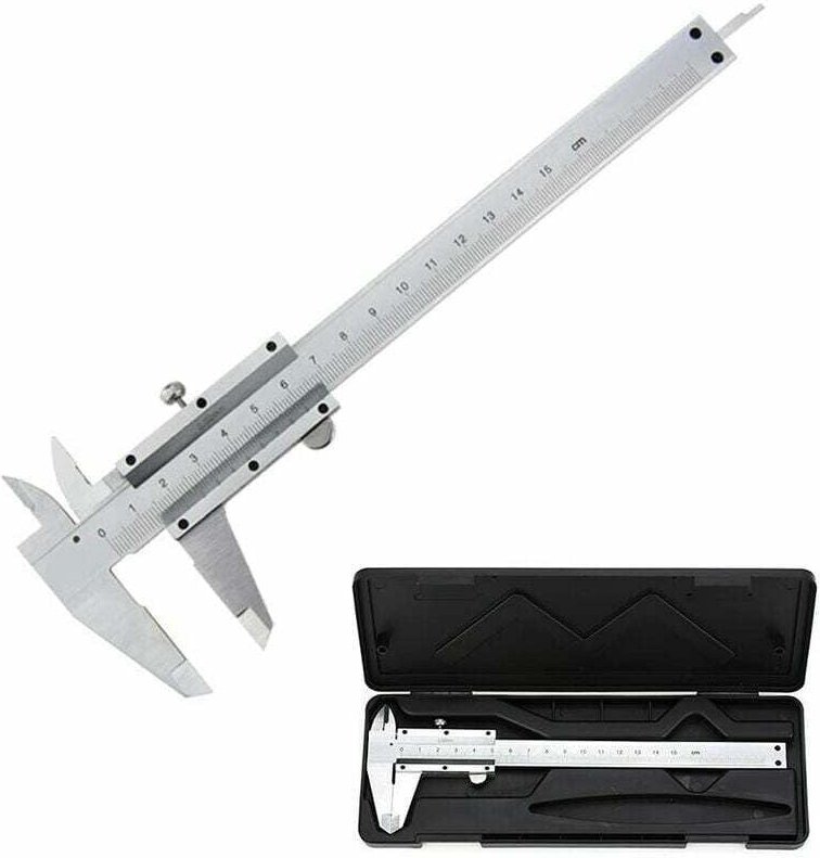 Messschieber, 150 mm / 0,02 mm analoger Messschieber aus Edelstahl, hochpräzises Mikrometerwerkzeug mit Tiefen-, Innen- ...