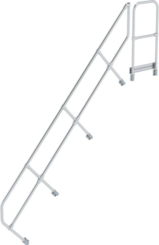 Günzburger Steigtechnik - zweiter Handlauf für Treppe mit Plattform 45° mit 11 Stufen - 600511