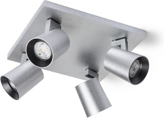 Rendl Light - kenny iv Deckenstrahler Aluminium gebürstet/schwarz 230V GU10 4x35W