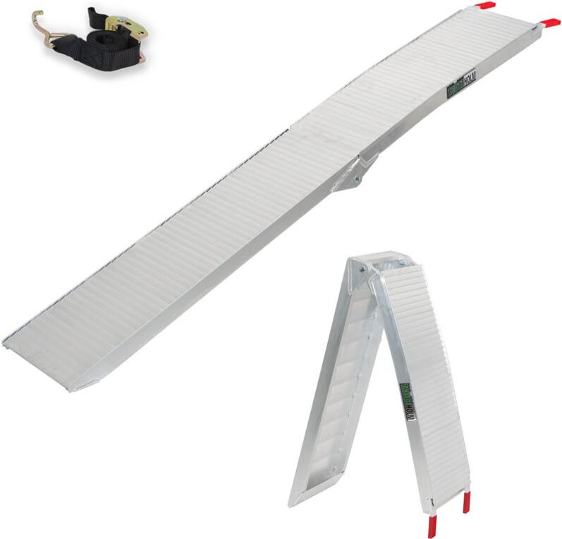 Baumarktplus - trutzholm 1 x Alu Auffahrrampe klappbar 205 cm 340 kg Antirutsch gerillt Rampe Verladerampe