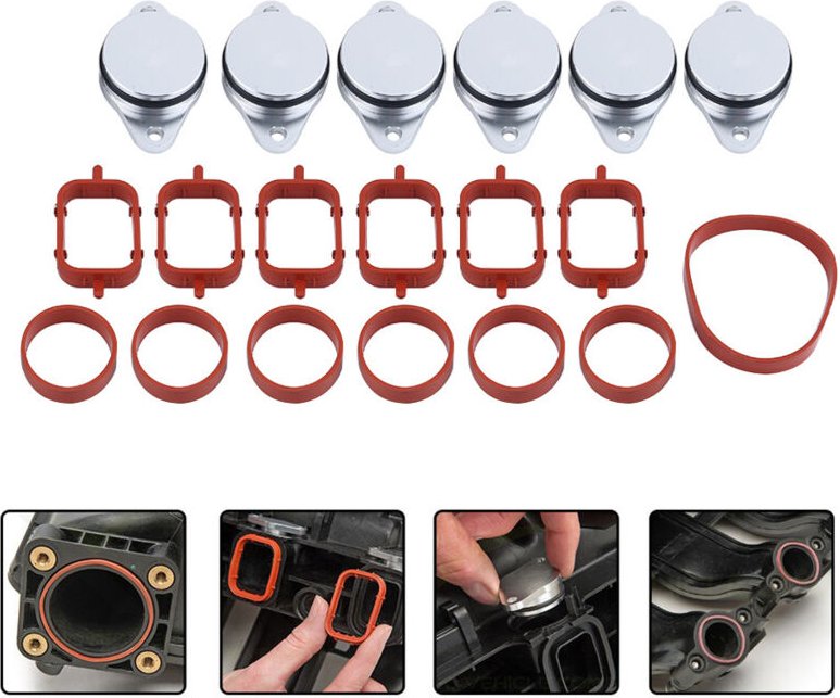 SUNXURY Eosnow, Ansaugdichtungssatz für BMW 320d 330d 520d 525d 530d 730d, 6 x 33 mm, Diesel-Wirbelklappe