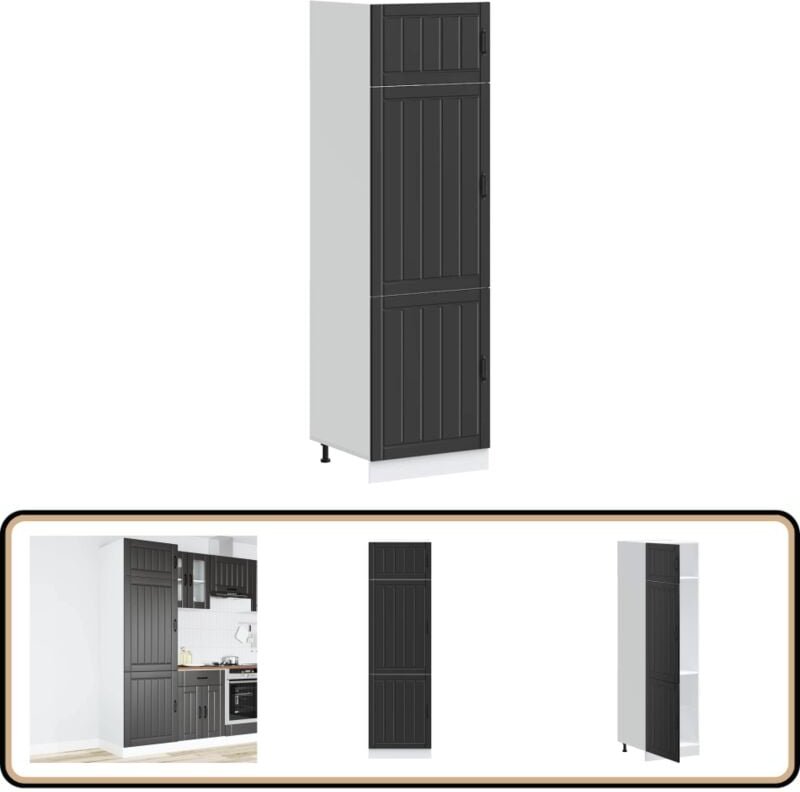 Küchenschrank Lucca Schwarz Holzwerkstoff - Vidaxl