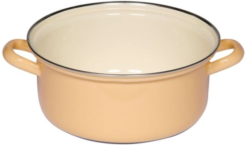 Riess-kelomat - Riess Classic Kasserolle mit Chromrand Ø20cm Pastell Goldgelb Emaille Induktion