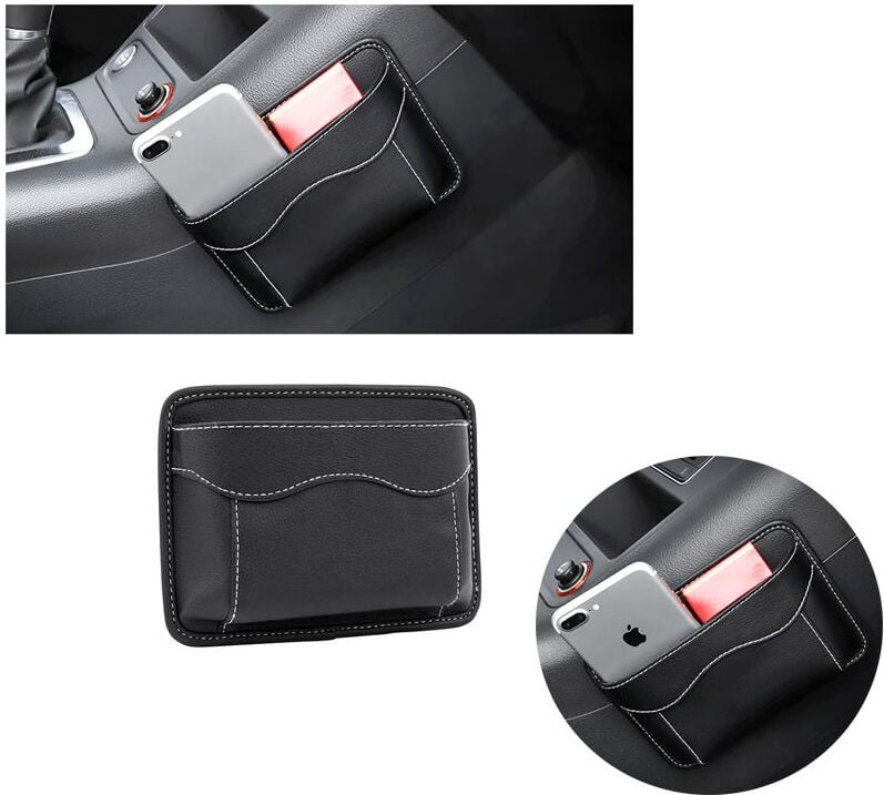 1 Stück Seitentasche für Autositze, Auto-Zubehör, Mini-Organizer aus Leder, seitliche Aufbewahrungstasche für Autositze,...
