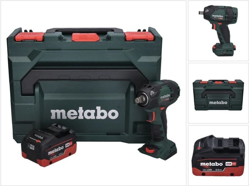 Metabo SSW 18 LTX 300 BL Akku Schlagschrauber 18 V 300 Nm 1/2" Brushless + 1x Akku 5,5 Ah + metaBOX - ohne Ladegerät