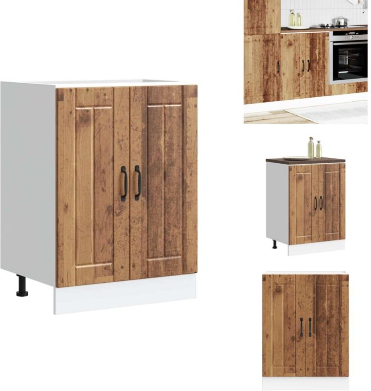 Spülenunterschrank Lucca Altholz-Optik Holzwerkstoff - Spülenunterschrank - Spülenunterschränke - Küchenunterschrank - U...