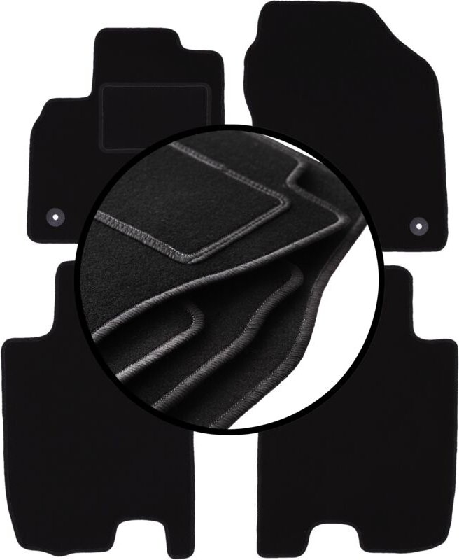 Komplettset Veloursmatten für: Honda City V FL Limousine (2011-2013)