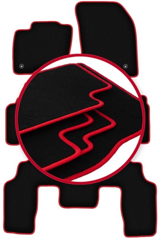 CARLUX-RED Autofußmatten für: Ford S-MAX MK2 Minivan (2015-)
