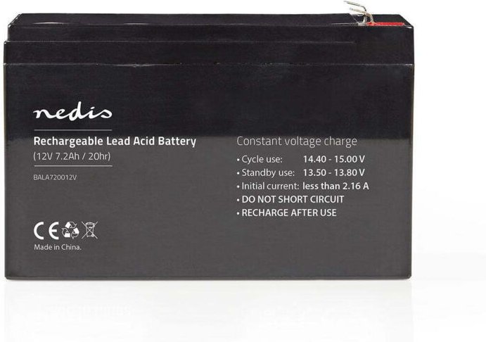 Nedis - Wiederaufladbare blei saure batterie blei saure wiederaufladbar 12 v 7200 mah 4