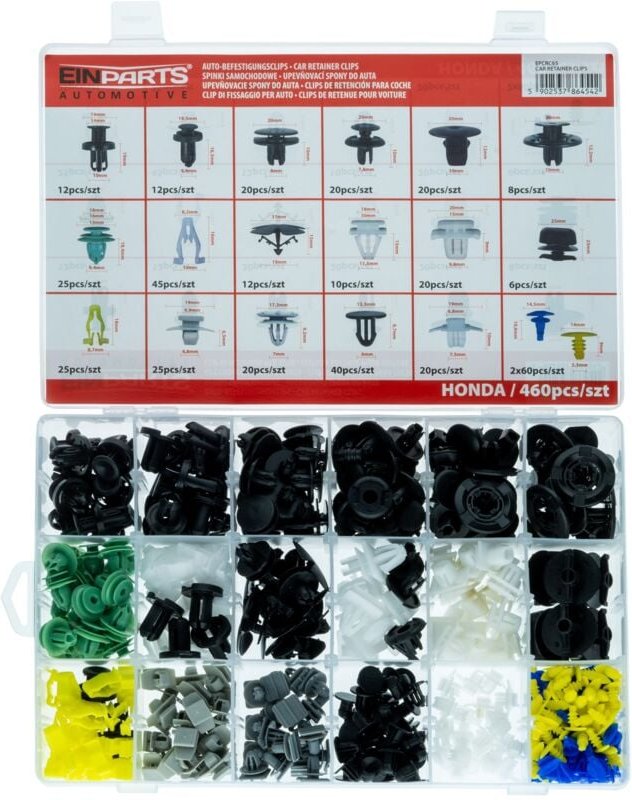 Clips und Stifte speziell für Honda – 460-teiliges Set.