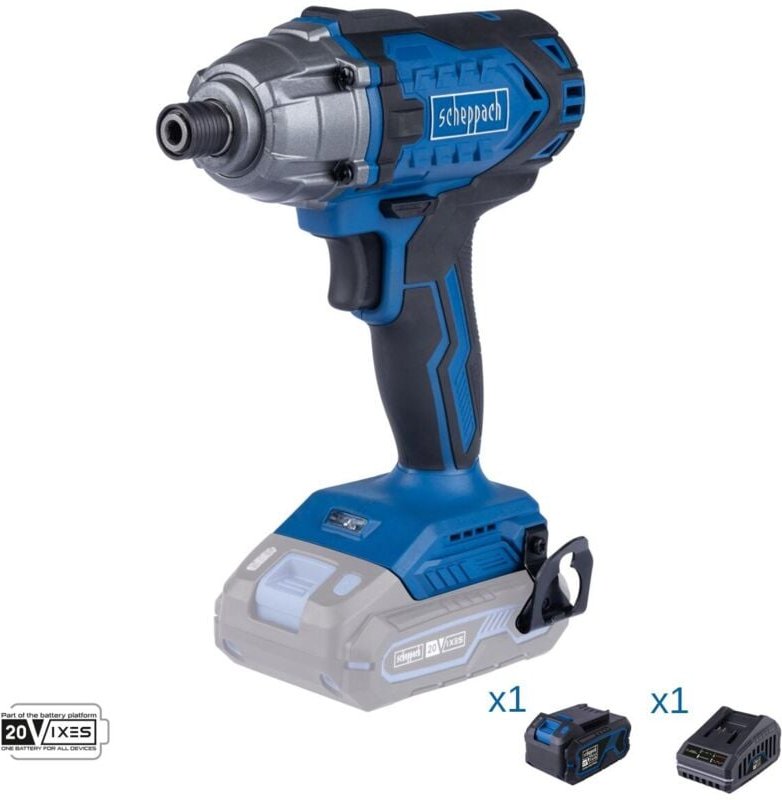Schlagschrauber 20V 2 Akkus 4.0Ah und Ladegerat ixes Scheppach c-id180-x
