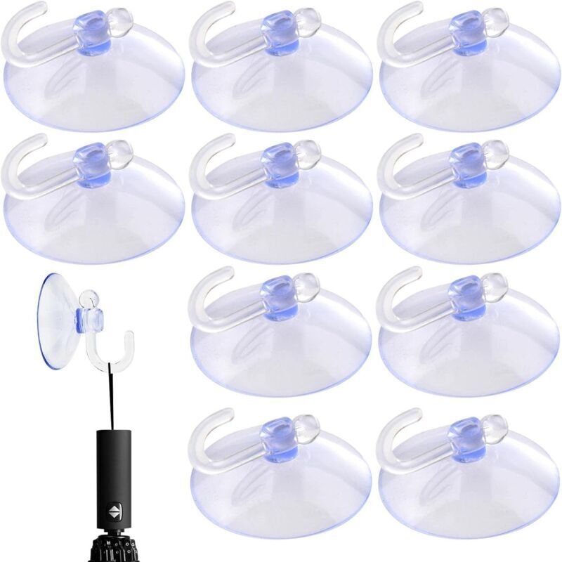 10er-Pack Hochleistungs-Saugnäpfe – Mini-Haken mit transparentem Saugnapf für Küche und Bad, leichte und praktische trag...