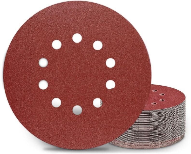 225 mm Schleifscheiben, 25 Stück, Körnung P150, 10 Löcher, runde Schleifpads, für Langhalsschleifer, Trockenbauschleifer...